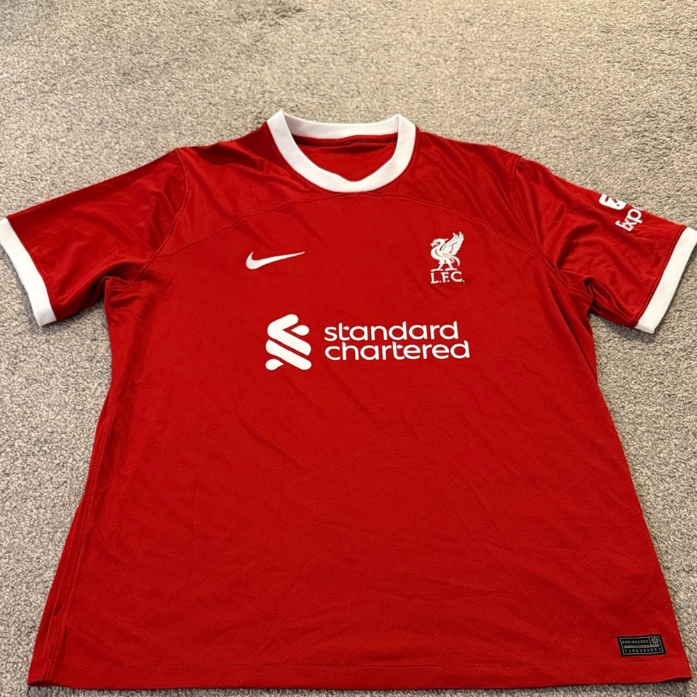 Nike Red Liverpool FC Soccer Jersey 2023 - 2024